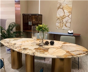 Flexible Stone Marble Veneer Sheets Table Top