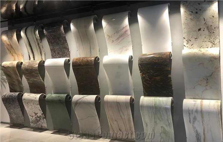 Flexible Stone Marble Veneer Sheets Table Top