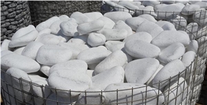 White Calcite Stone Pebbles, Flouray Pure White Pebbles