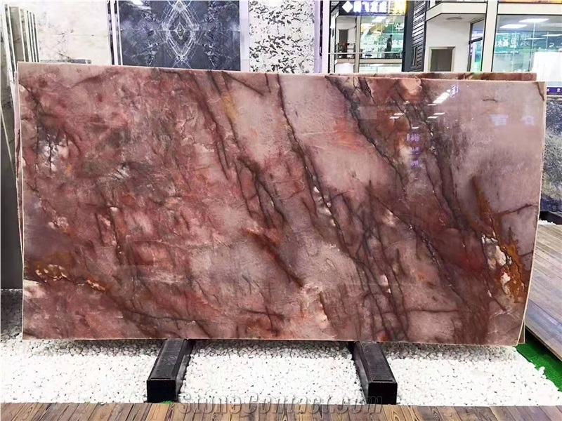 Brazil Crystal Pink Quartzite Polished Tiles&Slabs