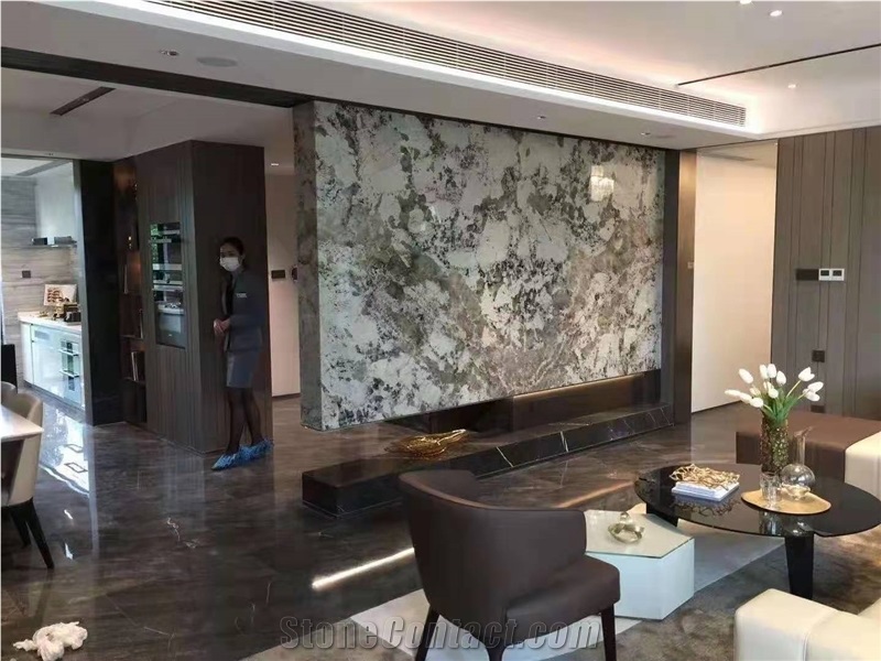 Brazil Snow Mountain Silver Fox Granite Slabs
