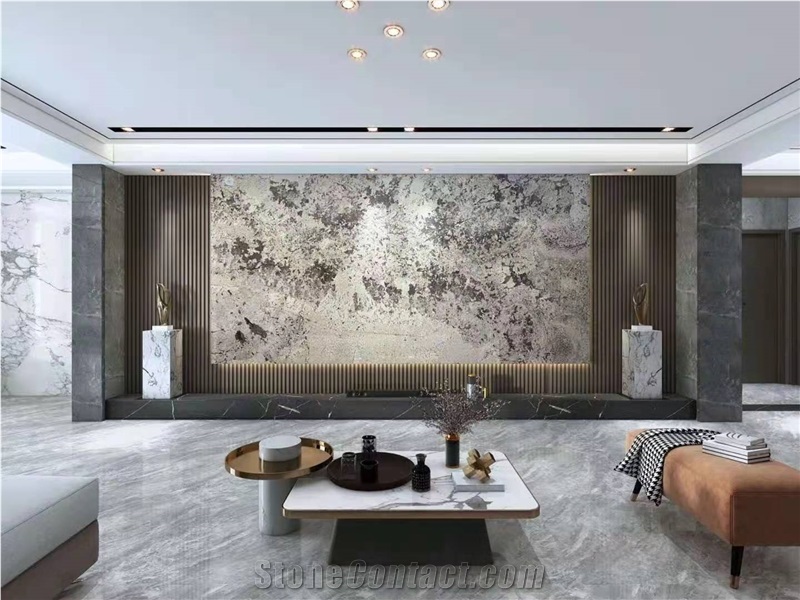 Brazil Snow Mountain Silver Fox Granite Slabs