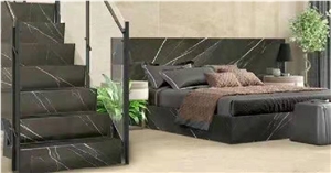 Bulgarian Dark Grey Marble Polished Stair Treads