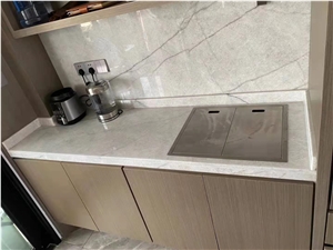 China Milan Grey Marble Polished Custom Countertop