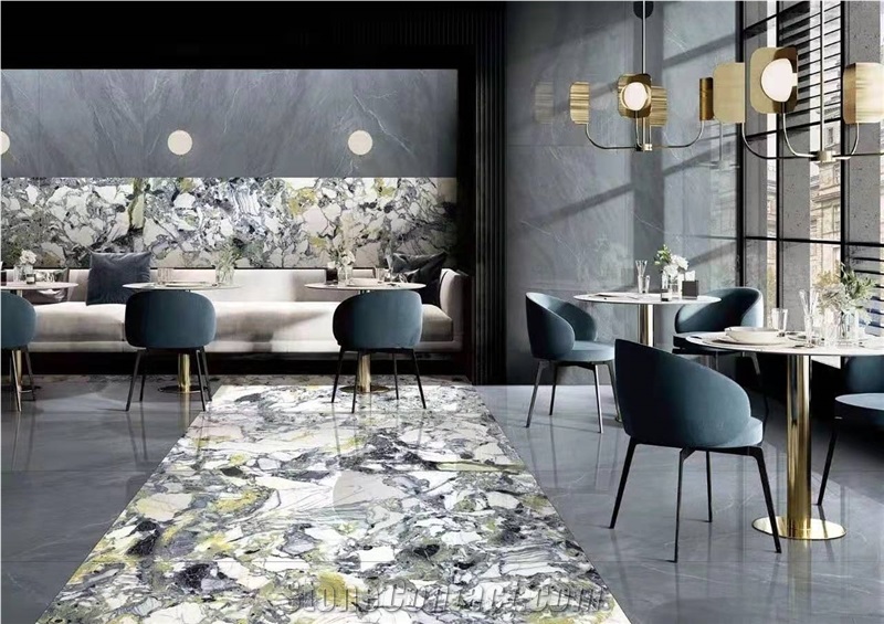 Cold Jade Marble White Polished Kitchen Bar Top