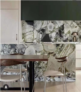 Cold Jade Marble White Polished Kitchen Bar Top