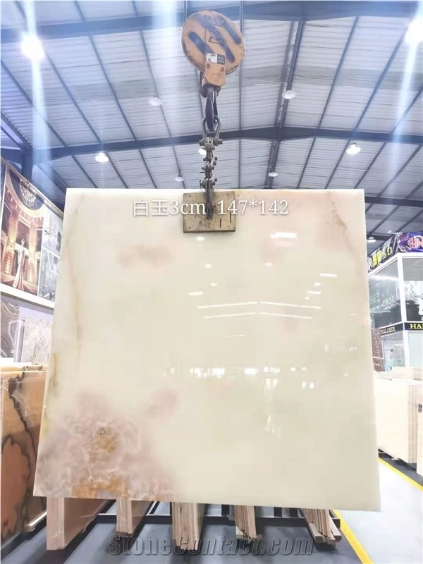 Iran Snow White Onyx Polished Tiles & Slabs