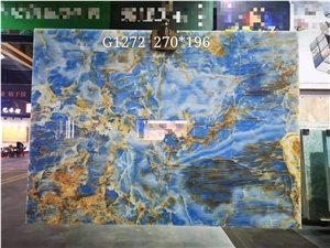 Natural Blue Onyx Polished Floor& Wall Tiles Slabs