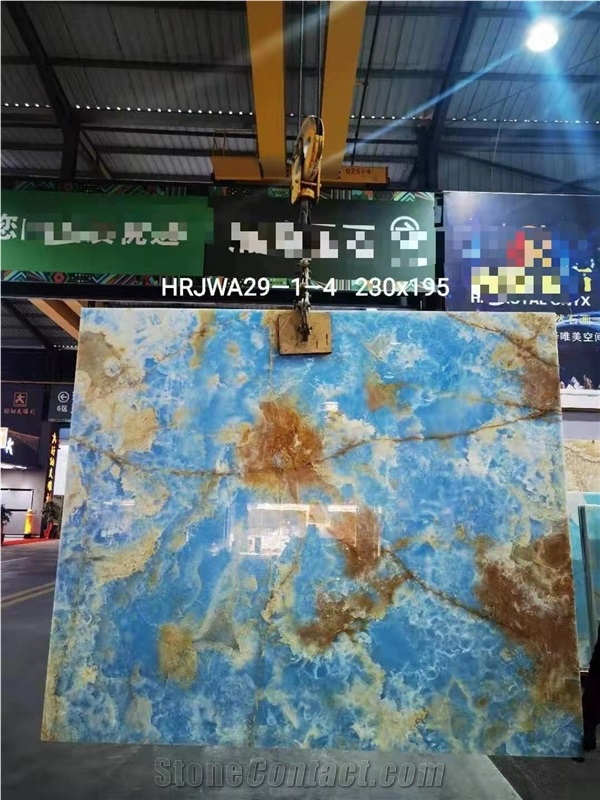 Natural Blue Onyx Polished Floor& Wall Tiles Slabs