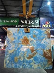 Natural Blue Onyx Polished Floor& Wall Tiles Slabs