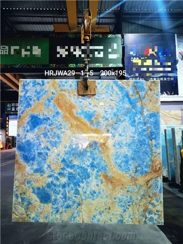 Natural Blue Onyx Polished Floor& Wall Tiles Slabs
