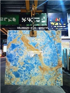 Natural Blue Onyx Polished Floor& Wall Tiles Slabs