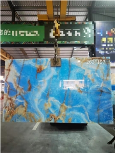 Natural Blue Onyx Polished Floor& Wall Tiles Slabs