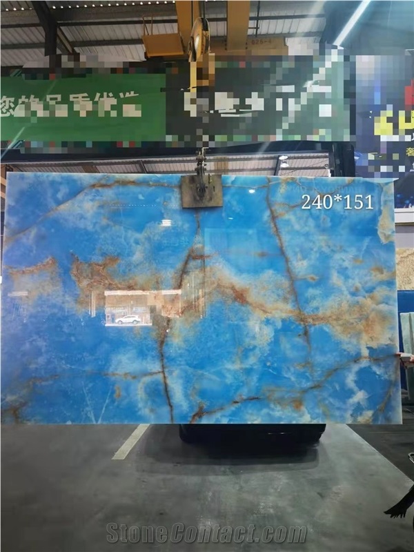 Natural Blue Onyx Polished Floor& Wall Tiles Slabs