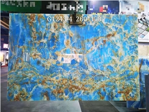Natural Blue Onyx Polished Floor& Wall Tiles Slabs