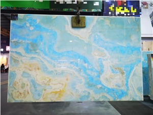 Natural Light Blue Onyx Polished Tiles & Slabs