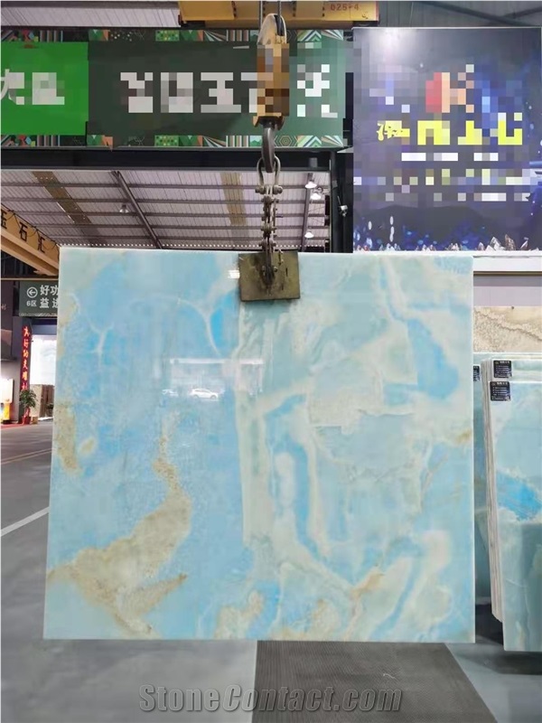 Natural Light Blue Onyx Polished Tiles & Slabs