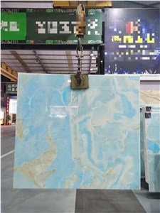 Natural Light Blue Onyx Polished Tiles & Slabs