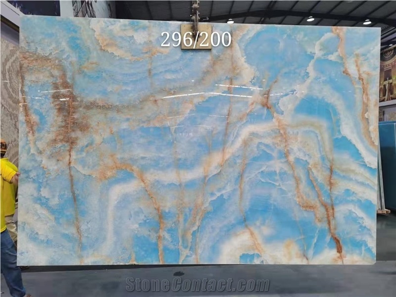 Natural Light Blue Onyx Polished Tiles & Slabs