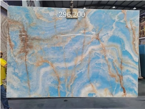 Natural Light Blue Onyx Polished Tiles & Slabs