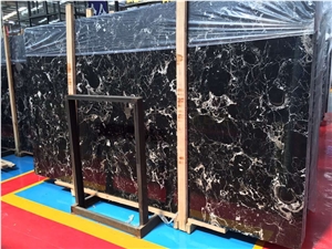 Black Ice Flower Marble Floor Black Ice Flower Marble Slab