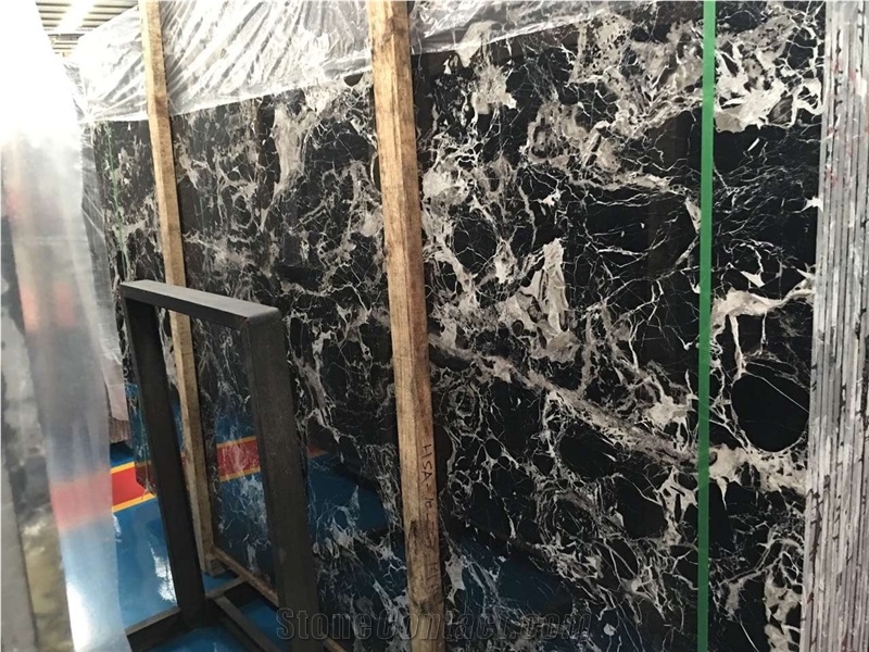 Black Ice Flower Marble Floor Black Ice Flower Marble Slab