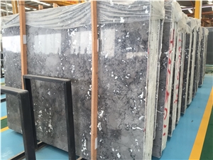 Cloudy Grey Marble Polished Slab Tile