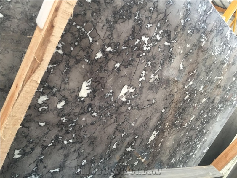 Cloudy Grey Marble Polished Slab Tile