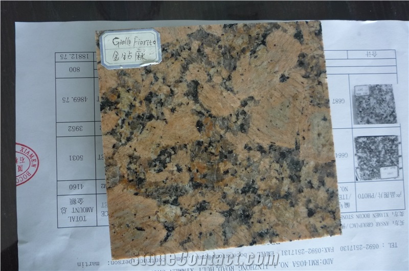 Golden Diamond Yellow Granite Slabs Tiles