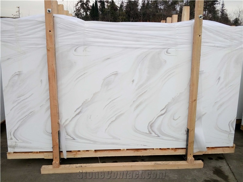 Nano Wave Crystallized Glass Stone Slab Tile Floor