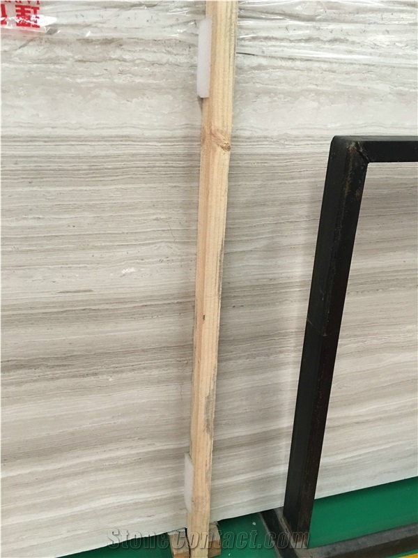 White Wood Grain Marble Slab Flooring