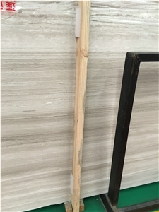 White Wood Grain Marble Slab Flooring