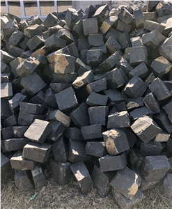 Black Basalt Paving Stone, Ivano Dolynske Basalt Cube Stone, Cobble Stone