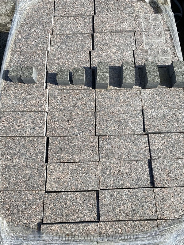 Granite Star Of Ukraine Paving Tiles, All Sides Cut Top Flamed