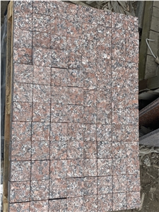 Rosso Santiago Granite Cobble Stone, Red Granite Paving Stone