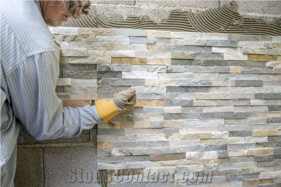 Cheap Natural Slate Wall Panel Multicolor Cladding Stone
