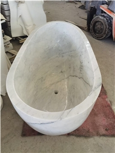 Statuario Venato White Marble Bathtub Can Be Customized