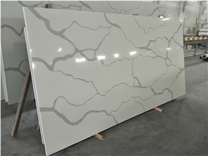 Artificial White Calacatte Quartz Slabs Silestone