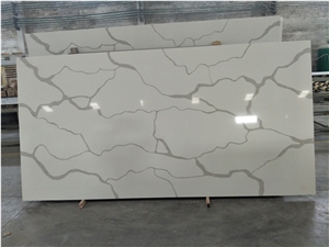 Artificial White Calacatte Quartz Slabs Silestone