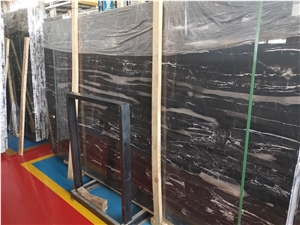 China Black Nero Portoro,Silver White Dragon Marble Slabs China Black Nero Portoro,Silver White Dragon Marble Slabs