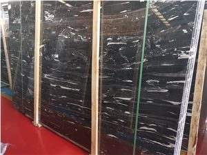China Black Nero Portoro,Silver White Dragon Marble Slabs