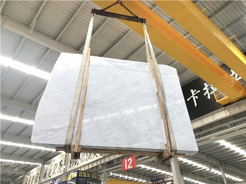 Italian Bianco Carrara White Marble Slabs Wall Floor Tiles
