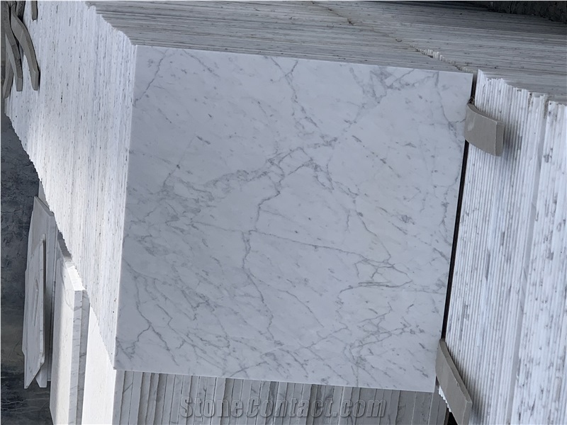 Italian Bianco Carrara White Marble Slabs Wall Floor Tiles