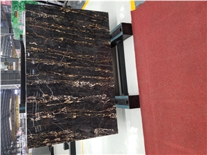 Italy Black Portoto Nero Giallo Marble Slabs Wall Floor Tile