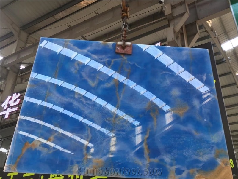 Polished Pakistan Dream Ocean Onyx Blue Jade Tiles,Slabs