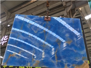 Polished Pakistan Dream Ocean Onyx Blue Jade Tiles,Slabs Polished Pakistan Dream Ocean Onyx Blue Jade Tiles,Slabs
