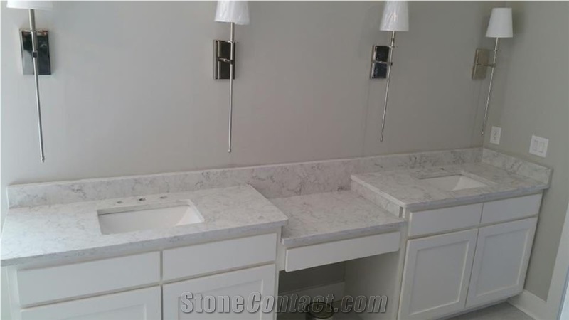 Popular Carrara Pattern White Quartz Countertop,Worktops
