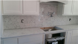Popular Carrara Pattern White Quartz Countertop,Worktops