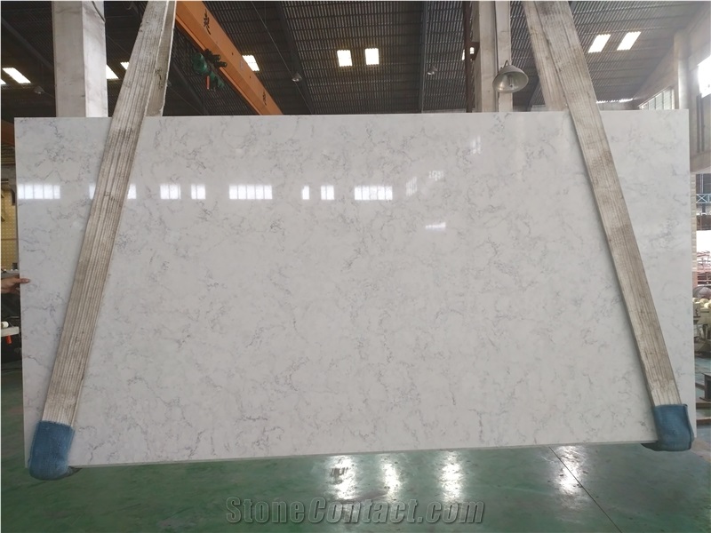 Popular Carrara Pattern White Quartz Countertop,Worktops