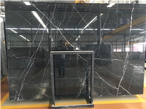 Chinese Cheap Black Marquina Marble Slab Price
